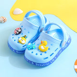 Kids Sandals Baby Girls Boys Crocs Shoes Kids Garden Shoes Animal Charm Summer Beach Slippers Soft Toddler Prewalker Non-Slip