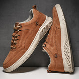 VastWave Pig Skin Leather Mens Casual Shoes Slip Resistent Rubber Luxury Man Leisure Leather Shoes For Male Canvas shoe