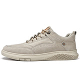 VastWave Pig Skin Leather Mens Casual Shoes Slip Resistent Rubber Luxury Man Leisure Leather Shoes For Male Canvas shoe
