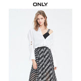 ONLY Women's  Loose Fit Asymmetrical Hem Long-sleeved Shirt | 119105527
