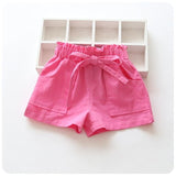 Summer Kids Casual Shorts Soft Cotton Beach Trousers Baby Girl Pure Color Short Pants Children's Wear