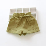 Summer Kids Casual Shorts Soft Cotton Beach Trousers Baby Girl Pure Color Short Pants Children's Wear