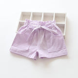 Summer Kids Casual Shorts Soft Cotton Beach Trousers Baby Girl Pure Color Short Pants Children's Wear