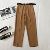 Women Harem Pants High Waist Loose Formal Elegant Office Lady Solid Straight Trousers Ankle-length With Belt Pants Spring Summer
