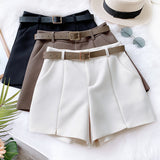 2020 High Waist Shorts With Pocket Women Casual Spring Summer Shorts With Belt Women Mini Shorts Pantalones Feminino Streetwear