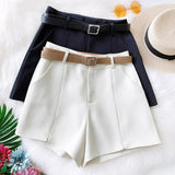 2020 High Waist Shorts With Pocket Women Casual Spring Summer Shorts With Belt Women Mini Shorts Pantalones Feminino Streetwear