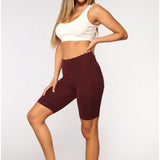 Women Thin Fitness Short Pants Casual Ladies Slim Pants High-Waist Summer Bottom Knee-Length Black Shorts Bodycon Streetwear