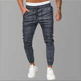 Causal Chinos Plaid Pants Men Joggers Grey Streetwear Cargo Pants Fashion Plaid  Pants Men Jogging Tracksuit Trousers For Men