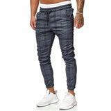 Causal Chinos Plaid Pants Men Joggers Grey Streetwear Cargo Pants Fashion Plaid  Pants Men Jogging Tracksuit Trousers For Men