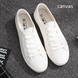 2020 new spring tenis feminino lace-up white shoes woman PU Leather solid color female shoes casual women shoes sneakers
