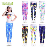 SLAIXIU Print Flower Skinny Children Leggings For 4-12 Years Girl Clothes Soft Girls Leggings Pencil Pants Cotton Kids Trousers