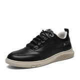 VastWave Pig Skin Leather Mens Casual Shoes Slip Resistent Rubber Luxury Man Leisure Leather Shoes For Male Canvas shoe