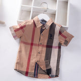 new summer casual turn down collar boys shirts toddler kids cotton shirt for boy tops baby tees