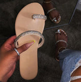 Glitter Slippers Women Summer Sandals 2020 Fashion Bling Female Candy Color Flip Flops Beach Diamond Flat Shoes Outdoor Sandals