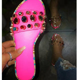 Glitter Slippers Women Summer Sandals 2020 Fashion Bling Female Candy Color Flip Flops Beach Diamond Flat Shoes Outdoor Sandals