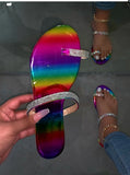 Glitter Slippers Women Summer Sandals 2020 Fashion Bling Female Candy Color Flip Flops Beach Diamond Flat Shoes Outdoor Sandals