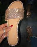 Glitter Slippers Women Summer Sandals 2020 Fashion Bling Female Candy Color Flip Flops Beach Diamond Flat Shoes Outdoor Sandals