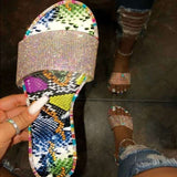 Glitter Slippers Women Summer Sandals 2020 Fashion Bling Female Candy Color Flip Flops Beach Diamond Flat Shoes Outdoor Sandals