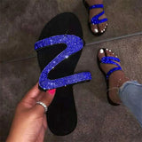Glitter Slippers Women Summer Sandals 2020 Fashion Bling Female Candy Color Flip Flops Beach Diamond Flat Shoes Outdoor Sandals