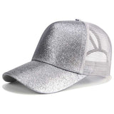2020 Glitter Ponytail Baseball Cap Women Snapback Dad Hat Mesh Trucker Caps Messy Bun Summer Hat Female Adjustable Hip Hop Hats