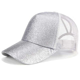 2020 Glitter Ponytail Baseball Cap Women Snapback Dad Hat Mesh Trucker Caps Messy Bun Summer Hat Female Adjustable Hip Hop Hats