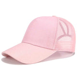 2020 Glitter Ponytail Baseball Cap Women Snapback Dad Hat Mesh Trucker Caps Messy Bun Summer Hat Female Adjustable Hip Hop Hats