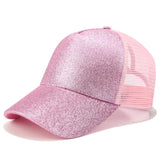 2020 Glitter Ponytail Baseball Cap Women Snapback Dad Hat Mesh Trucker Caps Messy Bun Summer Hat Female Adjustable Hip Hop Hats