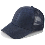 2020 Glitter Ponytail Baseball Cap Women Snapback Dad Hat Mesh Trucker Caps Messy Bun Summer Hat Female Adjustable Hip Hop Hats