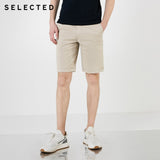 SELECTED Men's Summer Pure Color Cotton-blend Business-casual Shorts S|4192SH511