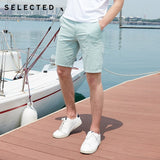 SELECTED Men's Summer Pure Color Cotton-blend Business-casual Shorts S|4192SH511