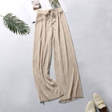 DASSWEI Summer Wide Leg Pants For Women Casual Elastic High Waist 2020 New Fashion Loose Long Pants Pleated Pant Trousers Femme