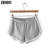 Hot Women Blend 2019 Summer Short Pants Contrast Binding Side Split Elastic Waist Patchwork Casual Beach Party Shorts