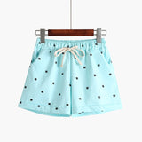DANJEANER 2018 summer women's home casual elastic waist cotton shorts printed cat pumping self-cultivation shorts candy shorts