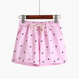 DANJEANER 2018 summer women's home casual elastic waist cotton shorts printed cat pumping self-cultivation shorts candy shorts