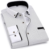 2020 Men Fashion Casual Long Sleeved Printed shirt Slim Fit Male Social Business Dress Shirt Brand Men Clothing Soft Comfortable