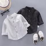 DIIMUU Kids Baby Boys Clothes Cotton Shirts Spring and Autumn Fashion Children Boy Striped Tops Casual Clothing