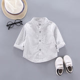 DIIMUU Kids Baby Boys Clothes Cotton Shirts Spring and Autumn Fashion Children Boy Striped Tops Casual Clothing
