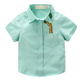 JXYSY Children Boys Shirts 2020 Summer Kids Baby Shirt For Boy Short Sleeve Tops Child Printed Boys Clothes Toddler boy blouse