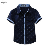 New 2020 Summer Children shirts Printing Anchor pattern Cotton 100% Short-sleeved Boy's shirts Fit for  3-14 Years kids shirts