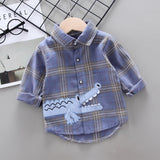 IENENS Kids Shirt Clothes Spring Blouses Clothing Infant Boy Plaid Cotton Tops 1 2 3 4 Years Kids Long Sleeves Shirt