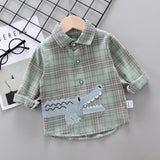 IENENS Kids Shirt Clothes Spring Blouses Clothing Infant Boy Plaid Cotton Tops 1 2 3 4 Years Kids Long Sleeves Shirt