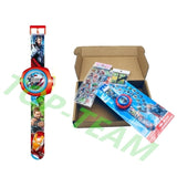 Princess Elsa Spiderman Kids Watches Projection Cartoon Pattern Digital Children watch For Boys Girls Display Clock Relogio