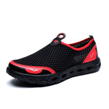 Summer Shoes Men Couple Casual Shoes Fashion Lightweight Breathable Walking Sneakers Slip-on Mens Mesh Flats Shoes Plus Size 48