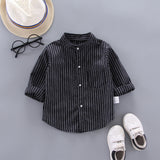 IENENS Autumn Shirts Baby Boys Long Sleeve Striped Print Shirts Kids Tops Tees Shirts Casual Blouse