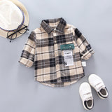 IENENS Autumn Shirts Baby Boys Long Sleeve Striped Print Shirts Kids Tops Tees Shirts Casual Blouse