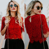 Women Blouse 2020 Summer Casual Sexy Short Tops Floral Short Sleeves Streetwear Lace Blouse Shirt Ladies Tops Blusas Shirts