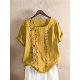 DIOROBBEN 5XL Bohemia clothing Summer Embroidery Casual Women Shirts 2020 summer Cotton Linen Women blouse large size loose tops