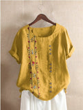 DIOROBBEN 5XL Bohemia clothing Summer Embroidery Casual Women Shirts 2020 summer Cotton Linen Women blouse large size loose tops