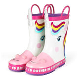 KushyShoo Rain Boots Kids Girl Cute Unicorn Printed Children's Rubber Boots Kalosze Dla Dzieci Waterproof Baby Water Shoes