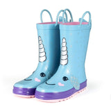 KushyShoo Rain Boots Kids Girl Cute Unicorn Printed Children's Rubber Boots Kalosze Dla Dzieci Waterproof Baby Water Shoes